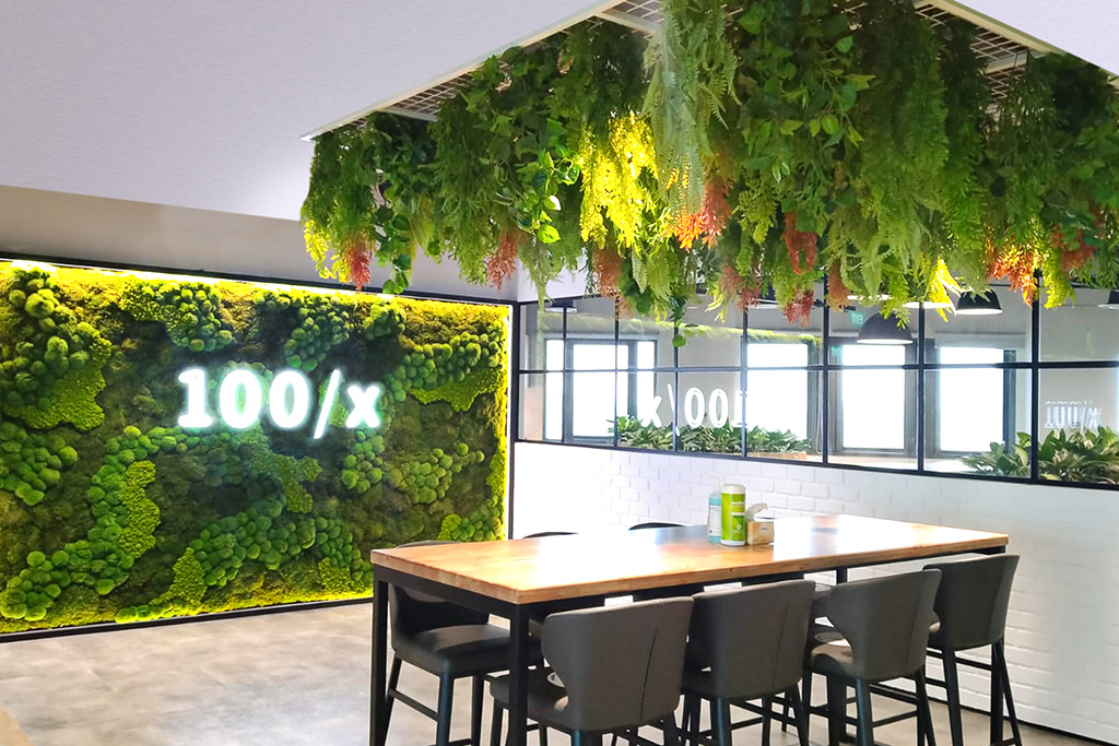 Indoor Green Wall Singapore  Moss Artificial Plants Leaves